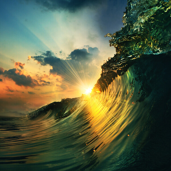 日出海景海浪摄影