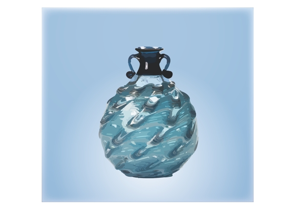 高贵的蓝色玻璃花瓶矢量图