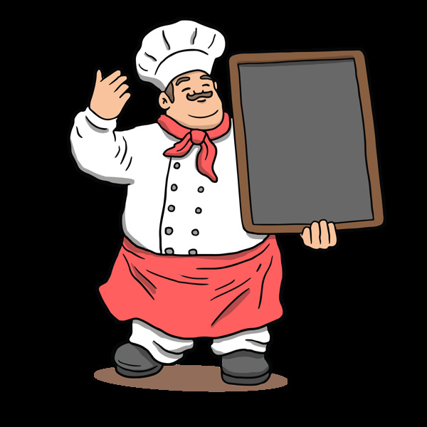 手绘风格厨师插图免抠png透明图层素材