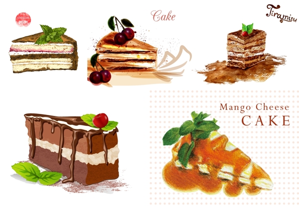 矢量卡通美味蛋糕素材图片