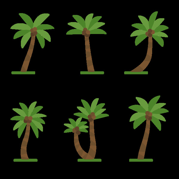 棕榈树椰树免抠png透明图层素材