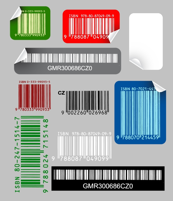 各种款式的条码标签矢量素材