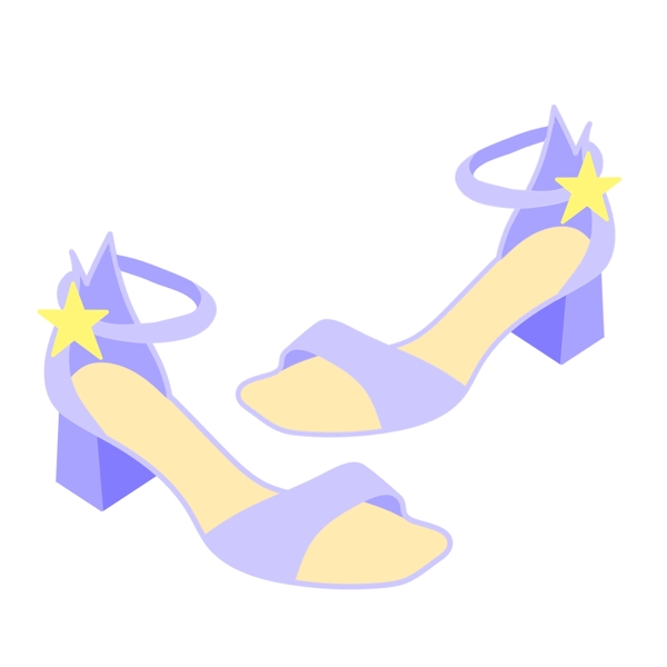 紫色星星凉鞋