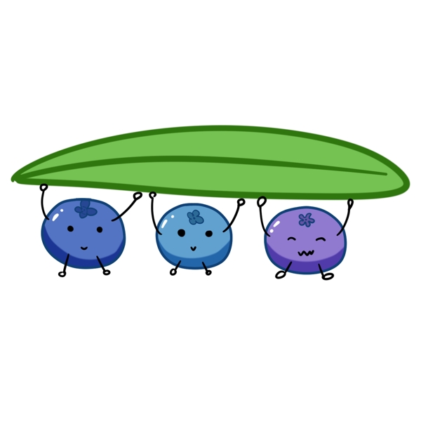 枝头上的三只蓝莓