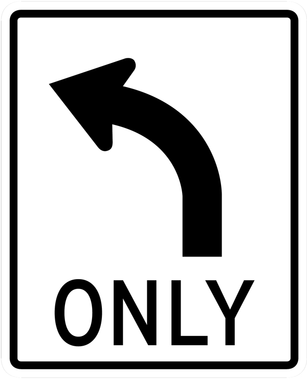 交通图标系列只能左转图标