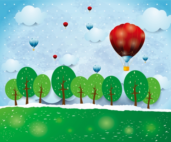 童趣绿地树林氢气球装饰