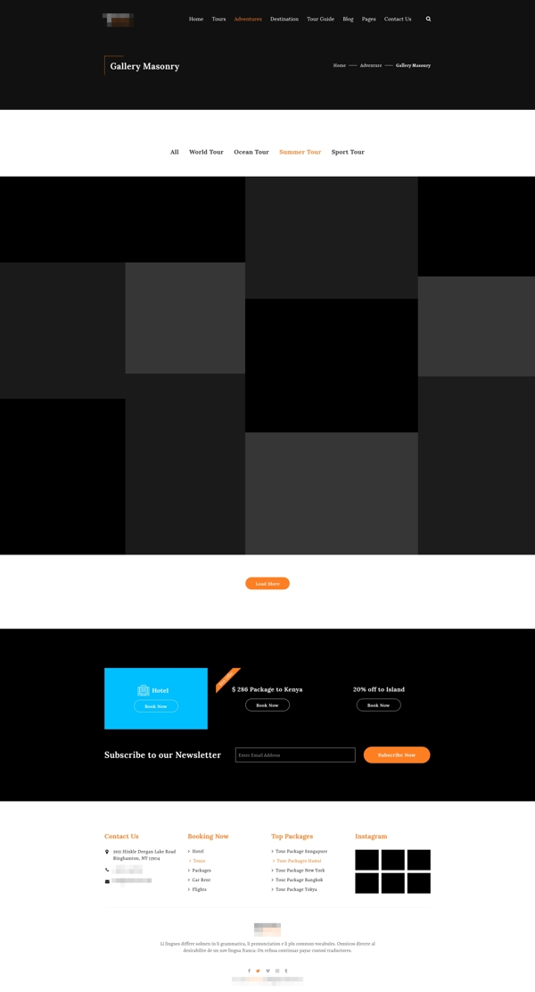 黑色精美的企业网站模板之案例展示界面