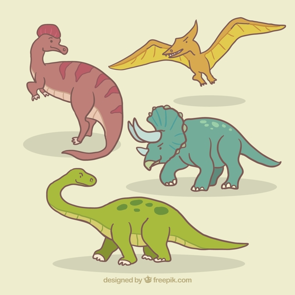 素描不同的恐龙