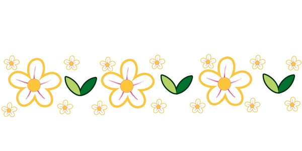 黄色花朵分割线装饰