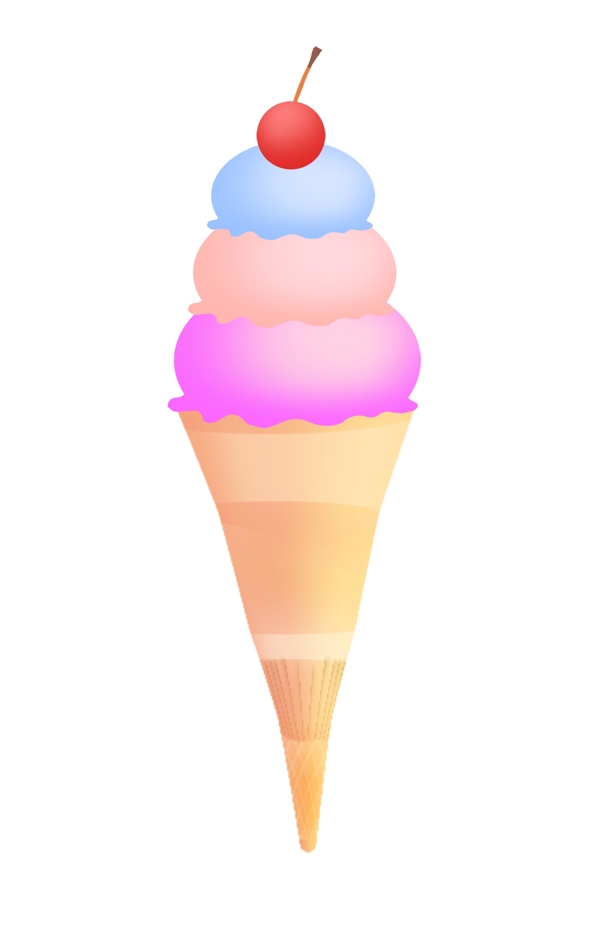 三色樱桃冰淇淋