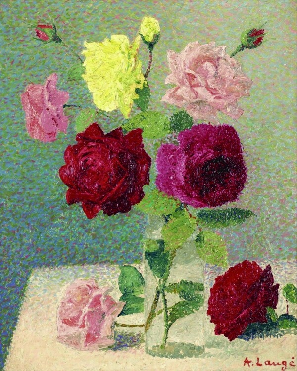 AchilleLaugeBouquetofRoses190205花卉水果蔬菜器皿静物印象画派写实主义油画装饰画
