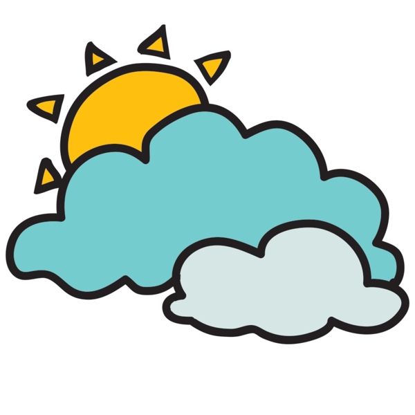 天气控件阴天icon图标设计