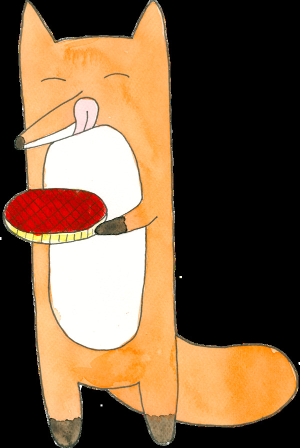 饥饿狐狸卡通透明素材