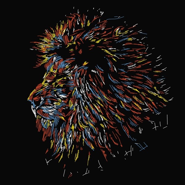 狮子头像简笔画