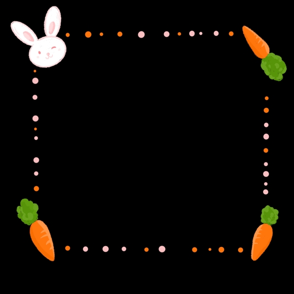 兔子边框可爱胡萝卜
