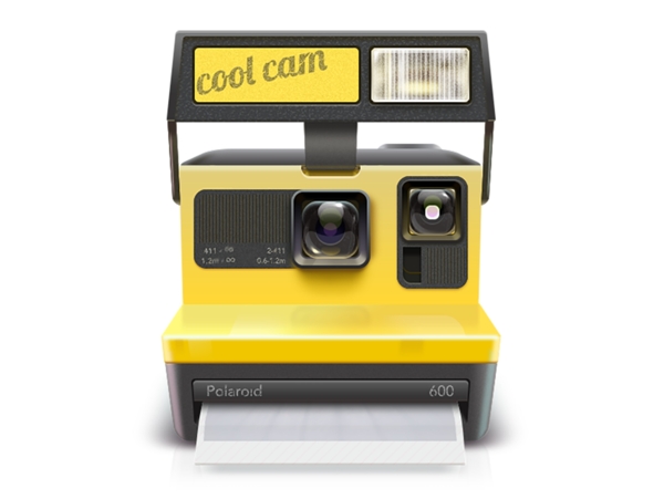 黄色照相机镜片icon图标设计