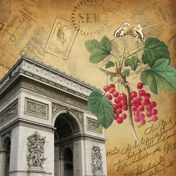 凯旋门法国复古建筑图片