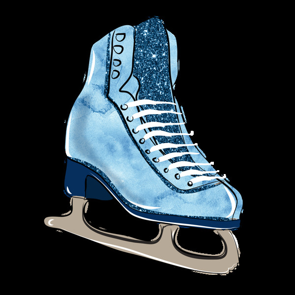 水彩溜冰鞋免抠图素材