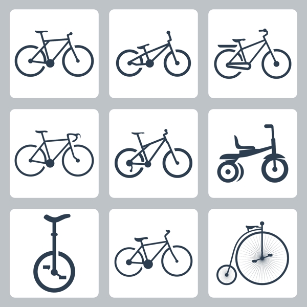 各种自行车图标图片