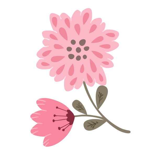 两朵花朵装饰插图