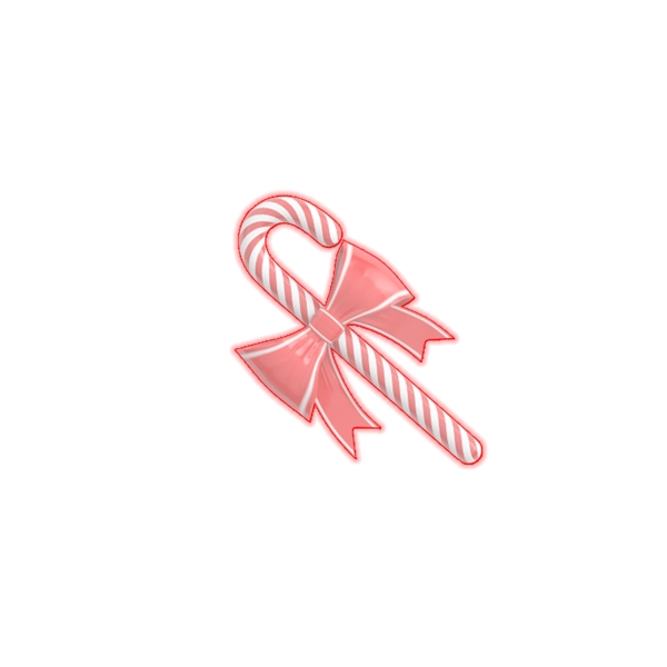 粉色蝴蝶结拐杖装饰图案