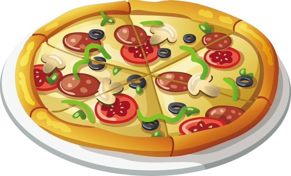 披萨美食矢量素材图片