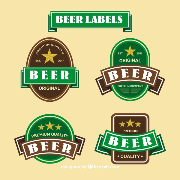 绿色棕色啤酒贴图标