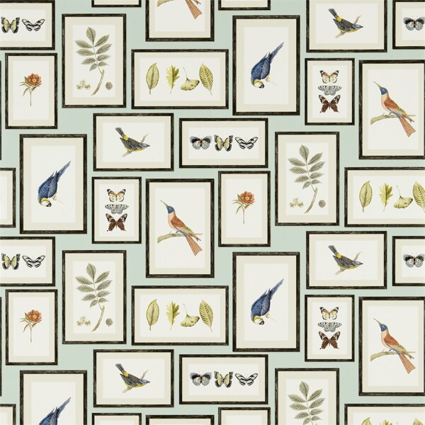 花鸟画框拼图无缝壁纸