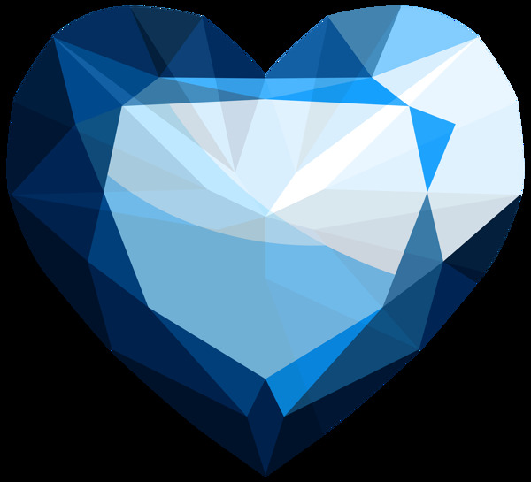 心形蓝宝石图片免抠png透明图层素材