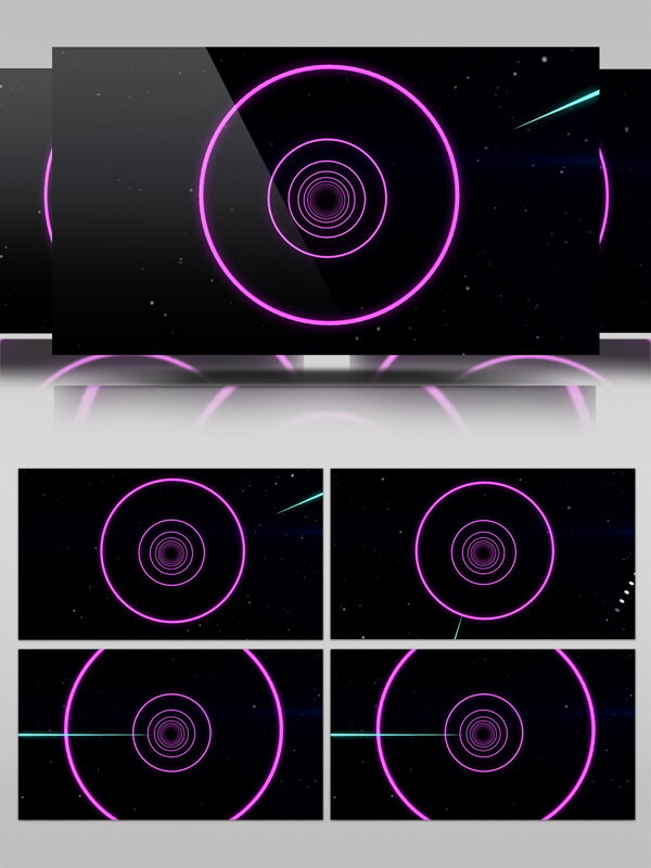 简单紫色圆圈线条运动视频素材