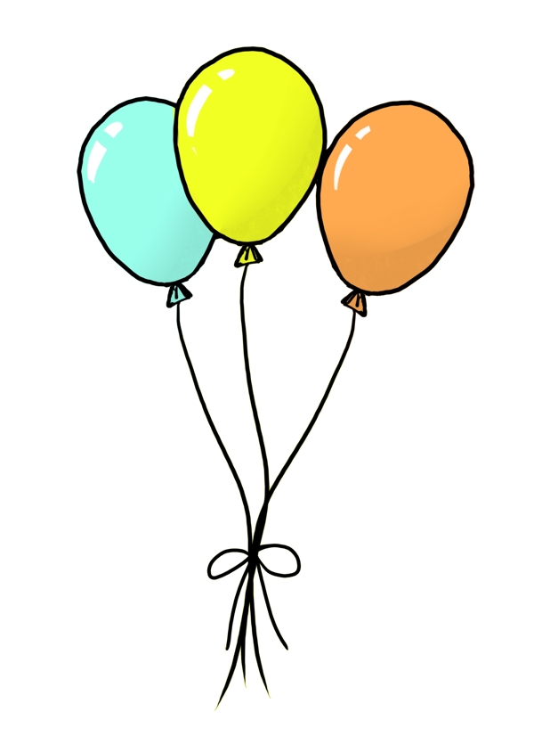 生日气球卡通插画