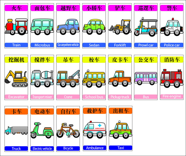 各类交通工具矢量素材