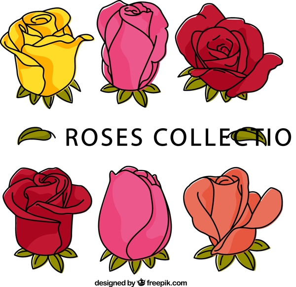 彩色玫瑰花设计图片