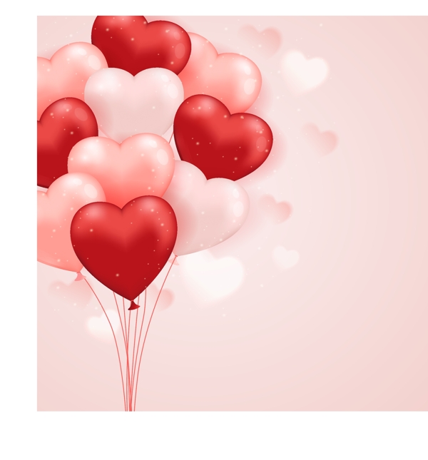 红色浪漫心型气球