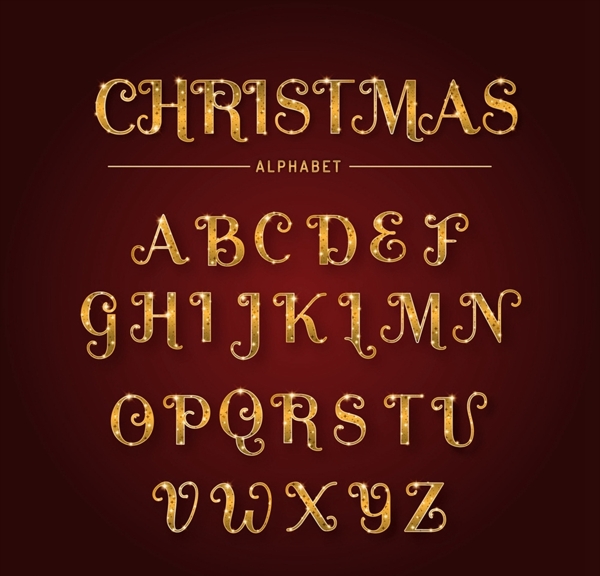 圣诞节字母矢量图片