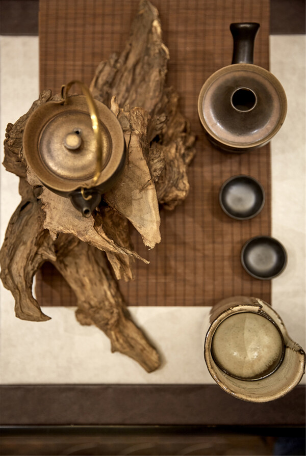 新中式客厅茶具效果图