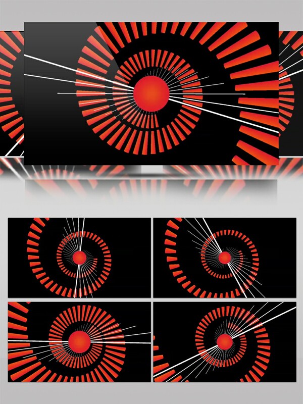 红色螺旋几何花纹视频素材