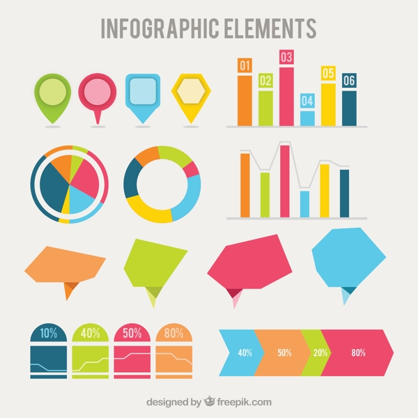 彩色图表元素