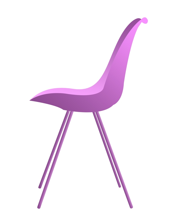 紫色椅子卡通插画