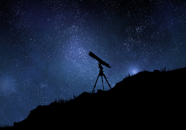 望远镜与星空图片