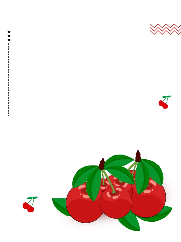 手绘樱桃水果食物促销背景