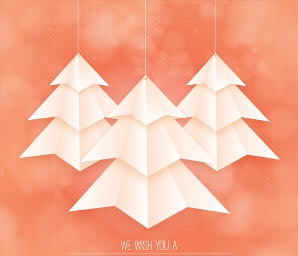 圣诞贺卡折纸风格圣诞树