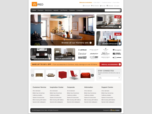 家具网页界面设计模板psd分层素材
