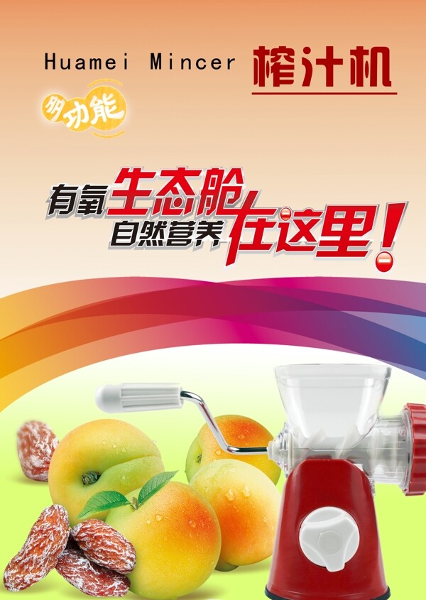 自然营养榨汁机广告PSD素材