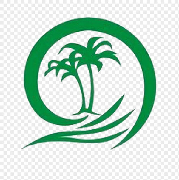 圆形椰子树绿色园林logo图标