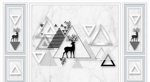 几何麋鹿三角形框框背景图片
