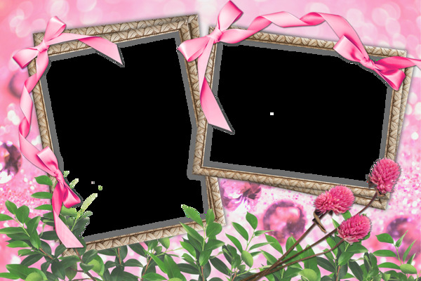 粉红玫瑰创意相框免抠png透明图层素材