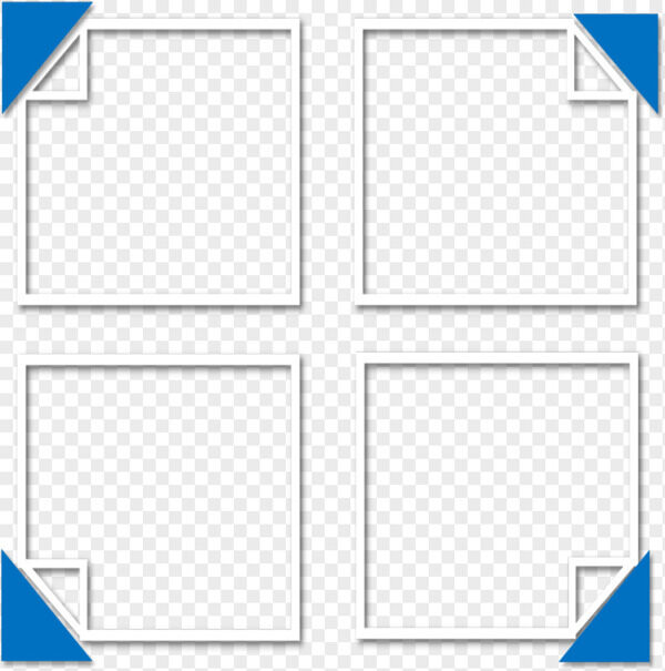 简约四宫格蓝色创意装饰边框
