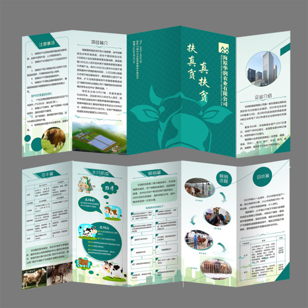 五折页农业养殖业技术宣传海报绿色宣传单