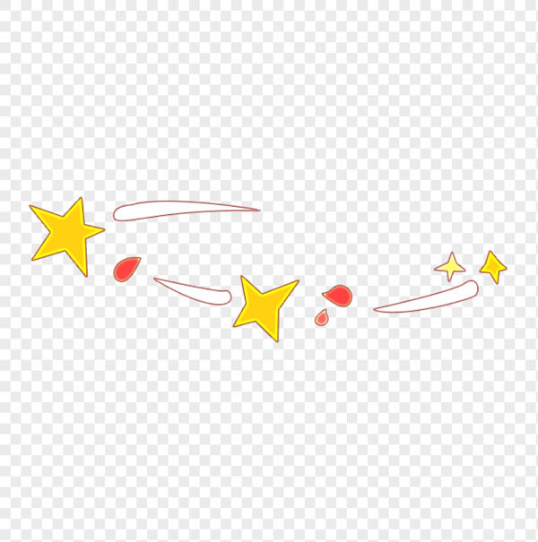 卡通手绘小星星发光环形光圈氛围感